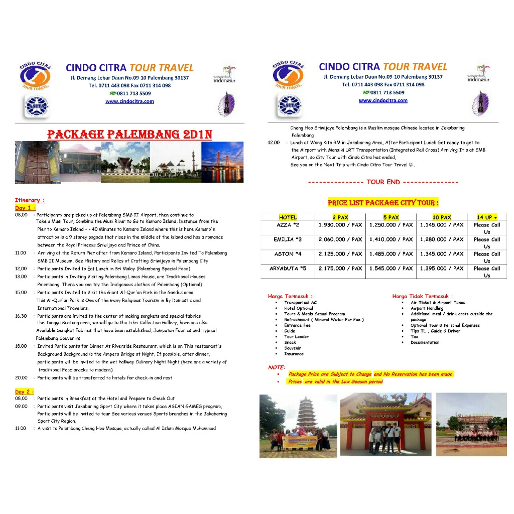 PAKET PALEMBANG 2D1N